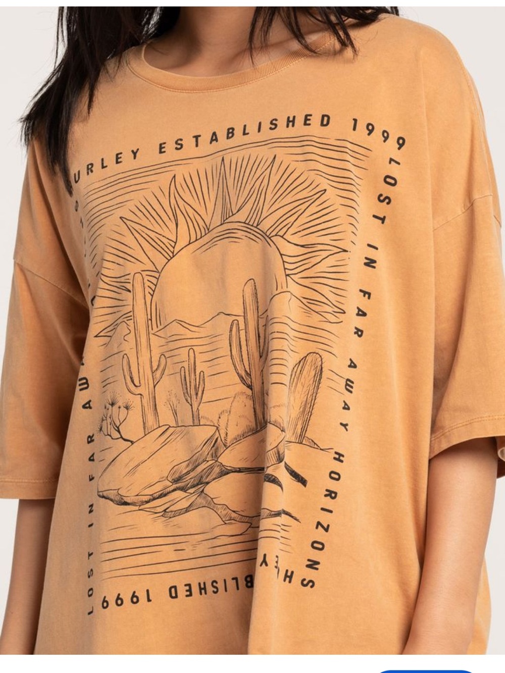 Hurley Women's Desert Graphic Tee - Tan Orange